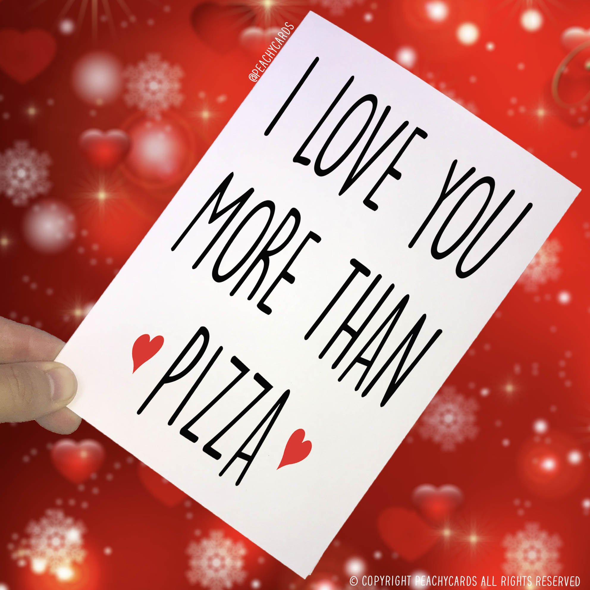 Anniversary Cards, I Love You More Than Pizza, Girlfriend Cards Boyfriend Cards Novelty Card Funny Cards Birthday Cards Valentines Card PC65