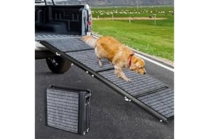 Longest 71" & Widest 20" Dog Car Ramp,Foldable Dog SUV & Truck Ramp with Non-Slip Rug Surface,Pet Ramp Stairs for Outdoor Ste