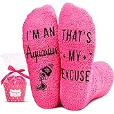 HAPPYPOP Zodiac Constellation Horoscope Gifts - Fuzzy Space Galaxy Birthday Astrology Socks