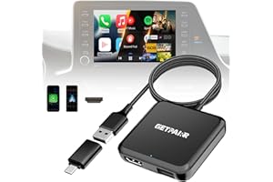 4-in-1 Car TV Mate Max Adapter Support HDMI Input, Wireless CarPlay & Android Auto, Screen Mirroring, Compatible with Fire TV