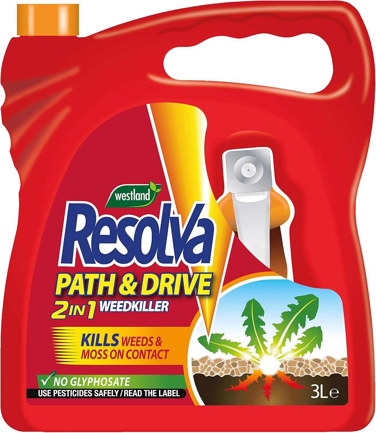Resolva 20300516 Path & Drive Ready to Use Weed Killer 3L, Natural