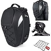 MIHUNTER Motorcycle Tail Bag,Seat Bag,Dual Use Waterproof Helmet Bag for Motorbike - with One Extra Motorcycle Cargo Net