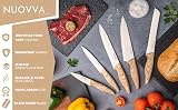 nuovva 5pc Cream Granite Kitchen Knife Set – Stainless Steel Non Stick Blades view 5