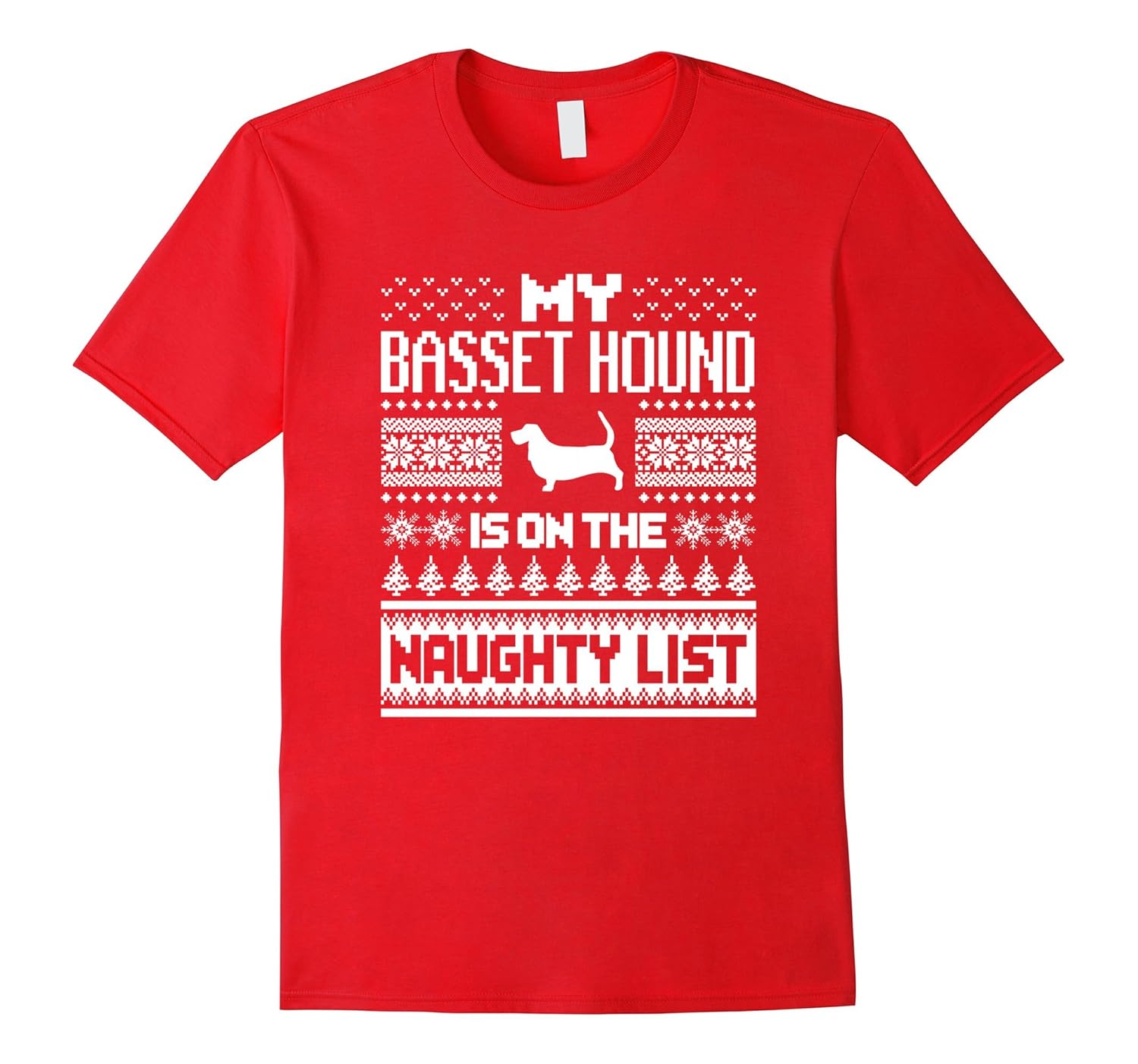 My Basset Hound Is On The Naughty List Christmas T-Shirt-ANZ