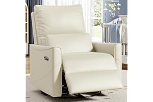SUSALT Power Swivel Rocker Recliner Chair for Adults, Glider Nursery Reclining Chair with Lumbar Support, Electric Recliner with USB Type-C Ports, Rocking Recliner for Living Room, Nursery