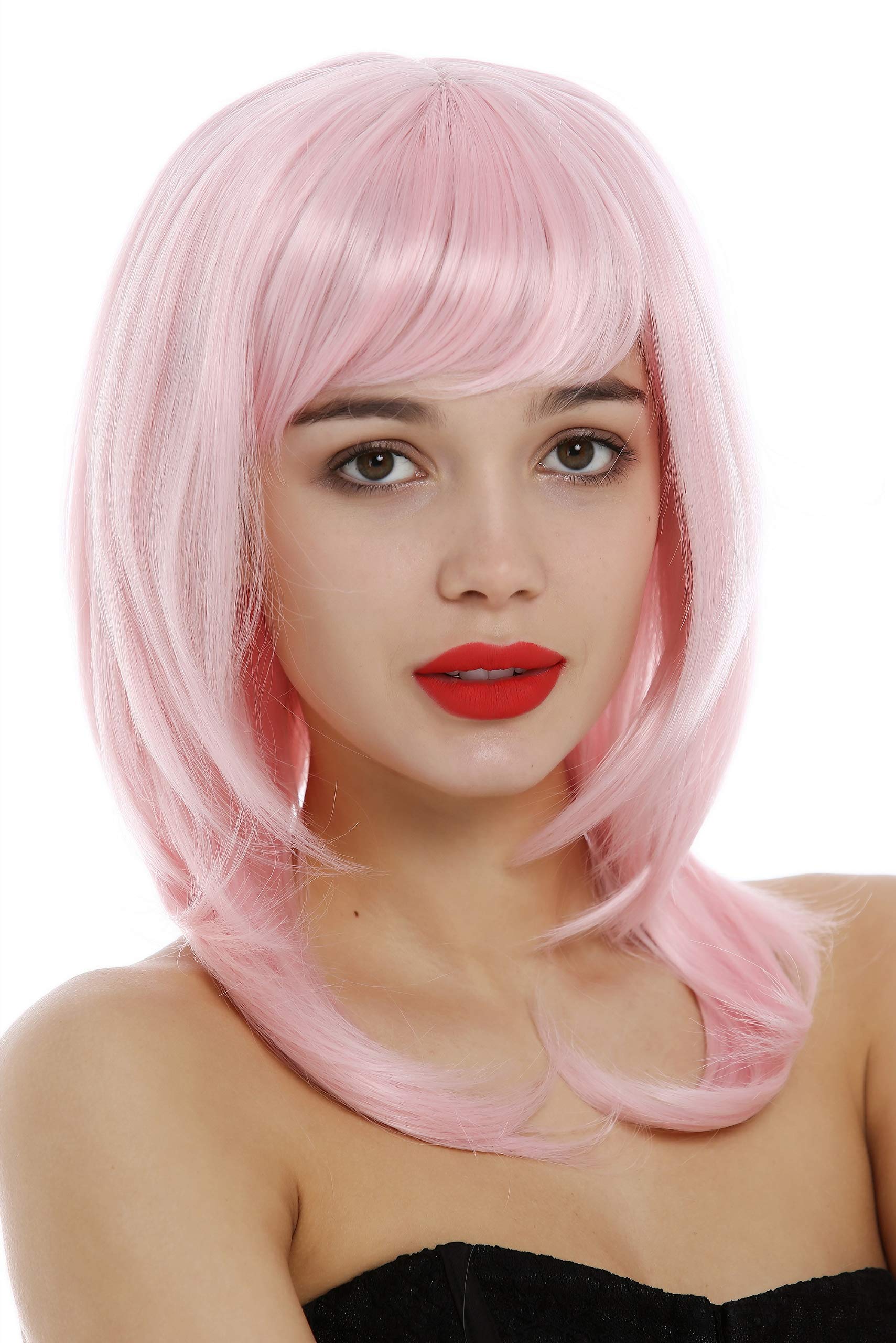 WIG ME UP - 3003-T2333 Lady Wig shoulder-length medium long layered straight hair light pink