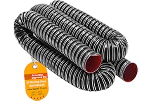 SOVARCATE 2 in Intake Hose Automotive Air Duct Hose Length 3 Meter (10 Feet) Double-layer Silicone Flexible Brake Cooling Ducting Induction vacuum hose for Air System (Black)