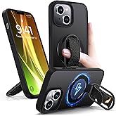 Shields Up for iPhone 13 Case with Stand, 13 Phone Case with Ring Holder & Phone Grip [Compatible with MagSafe] Translucent Matte Cover for iPhone 13 6.1 inch, Frosted Black