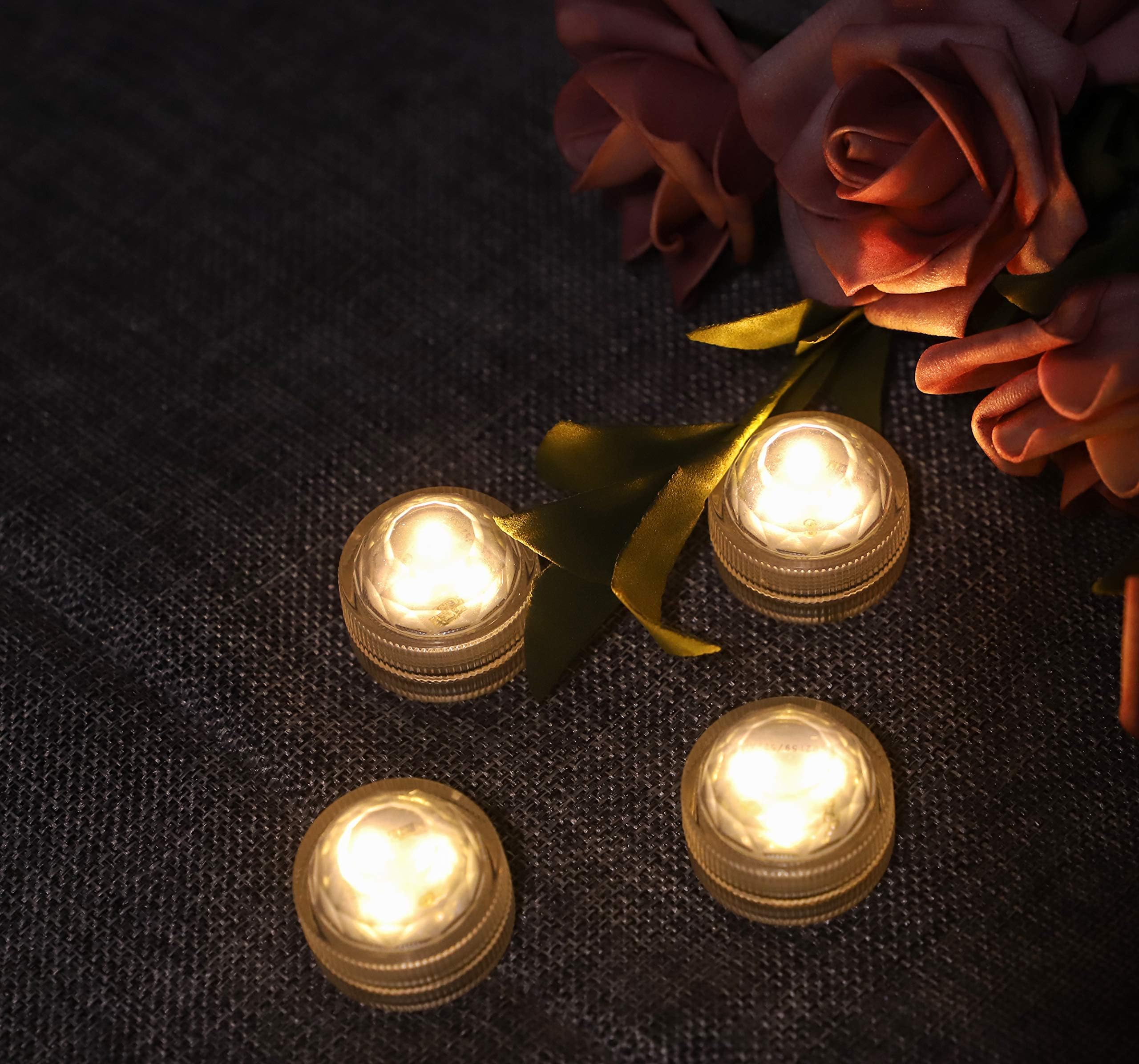 URAYS Underwater LED Light Waterproof Wedding LED Decoration LED Tea Mini Light with Battery Party Table Christmas Vase Hookah Shisha Paper Lantern light12pcs Light (Warm White)