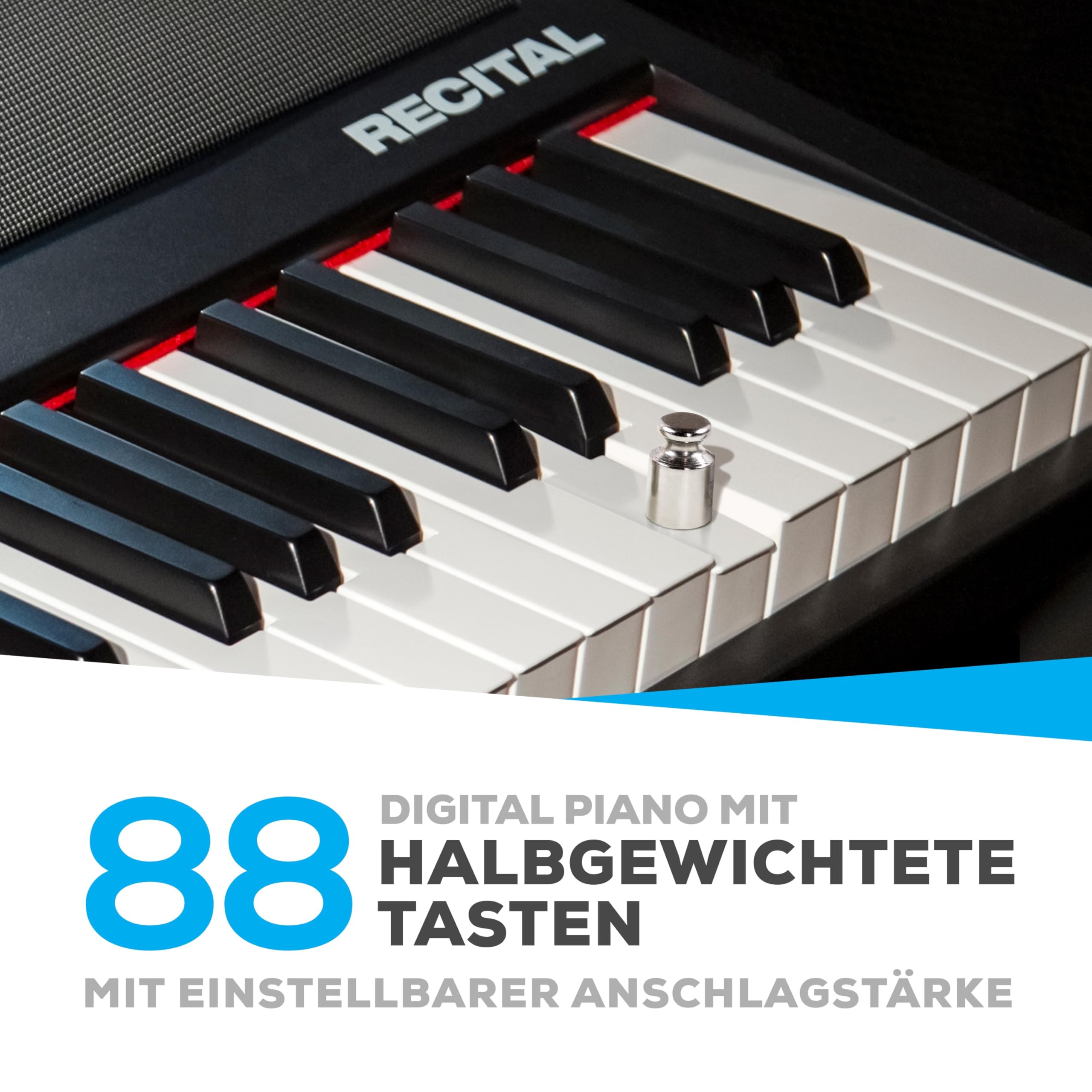 Alesis Recital - E Piano 88 Tasten für Einsteiger mit Halbgewichteten Volle Größe Klavier, Lautsprechern, Fünf Premium-Stimmen, Kopfhörerausgang, Klavier Lektionen-Abo 6
