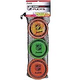 Franklin Sports Street Hockey Pucks - Indoor and Street Hockey Practice Puck - 3-Pucks Assorted Colors