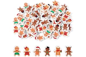 Haooryx Christmas Mini Gingerbread Men Erasers - 60Pcs Bulk Novelty Gingerbread Men Pencil Eraser 3D Desk Puzzle Erasers for Classroom Student Reward Xmas New Year Party Favor Gift Filler Supplies