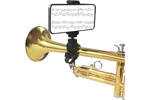 GENERIC Adjustable Trumpet Phone Lyre Clip Marching Band 360°Rotation Low Brass Upgraded Phone Lyre Clamp for Trumpet or Cornet (0.31-2.1inch adjutable Round Pipe diameters),Black