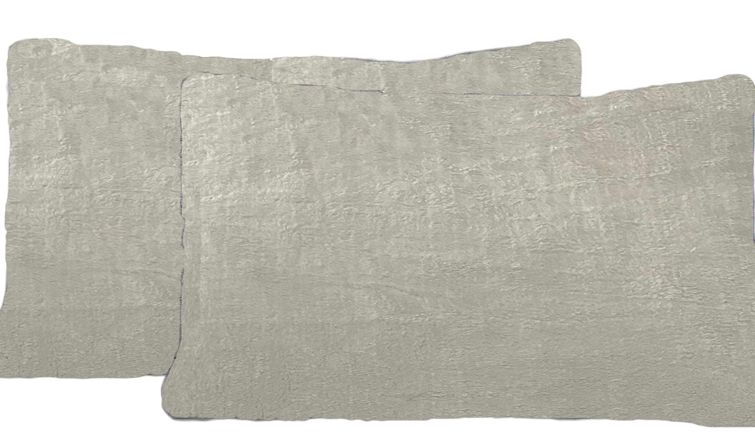 Fleece Plain Pillowcases Pair Teddy Bear Sherpa Fleece Super Soft Non-Allergenic Orthopaedic (Silver Grey, Plain Pillowcase Set)