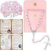 Quelay Rosary for Women Catholic Gifts Our Lady of Rosary Beads Pray Card Necklace Confirmation Gifts