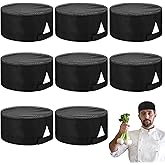simarro 8Pcs Unisex Chef Hats Adjustable Kitchen Cooking Caps with Breathable Mesh Top Elastic Baker Hat for Women Men Black