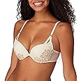 Maidenform Underwire Demi Bra, Best Push-Up Bra with Wonderbra Technology, Smoothing Lace-Trim Bra with Push-Up Cups