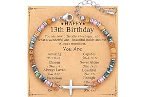 TONY & SANDY Christian Cross Bracelet for Women, Stocking Stuffers for Women, Confirmation Baptism Easter Gifts, Unique Gift for Friends Daughter Mom Sister in Christ on Birthday Christmas