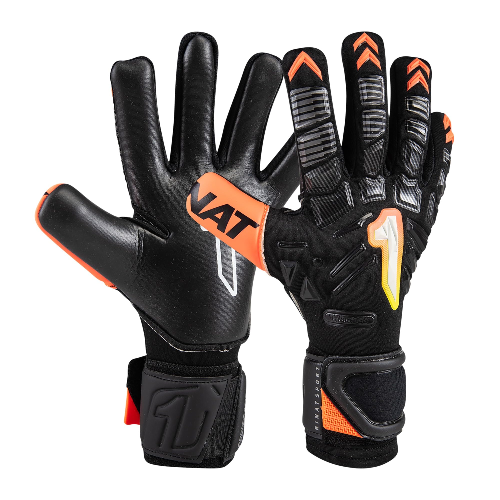 Rinat The Boss Stellar Alpha Goalkeeper Gloves, Black, Adult, Unisex, Size 10