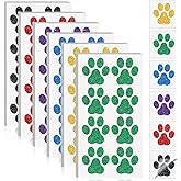Jutom 30 Sheets 240 Pcs Dog Paw Glitter Tattoo Sticker Temporary Tattoos Dog Paw Body Tattoos for Women Girls Face Body Accessories(Bright Color)