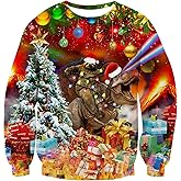 RAISEVERN Ugly Christmas Sweatshirt for Men Funny Xmas Holiday Pullover Sweater