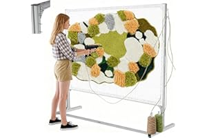 Lezbanz Rug Tufting Frame Kit with Aluminum Nails for Extra Firm Fixing, Tufting Cloth Stand, Adjustable Rug Tufting Frame for Rug Making, Suitable for Beginners & Lovers (66''H×66''L)