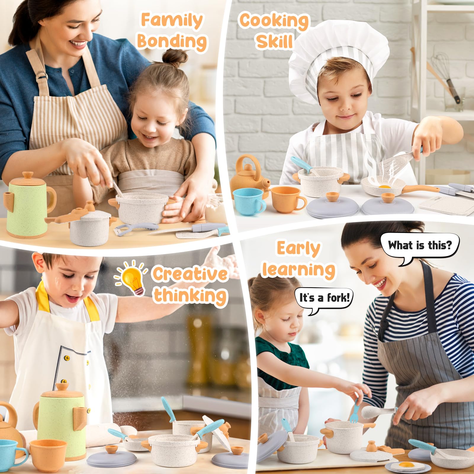 Dreamon Matschküche Zubehör Outdoor Kinderküche Spielküche Zubehör Kinder Töpfe Und Pan Set 31PCS Küchen Rollenspiele Weihnachten Geschenk für ab 3 4 5 6 Jahren 6