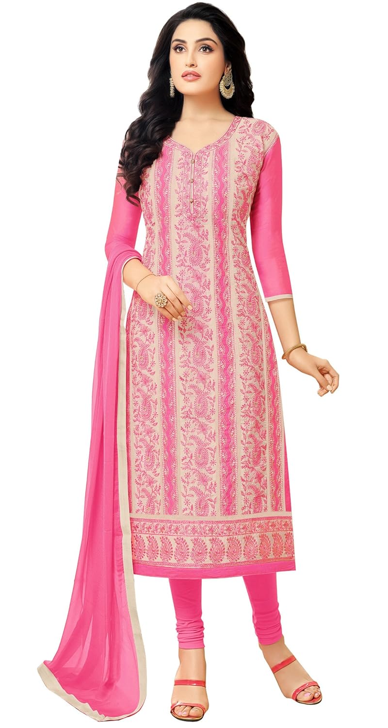 rajnandini women's chanderi embroidered dress material (joplmf4007_pink_free size)