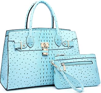 Women Handbags and Purses Ladies Shoulder Bag Top Handle Satchel Tote Work Bag with Matching Clutch