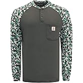 BOCOMAL FR Shirts Flame Resistant Henley Printed and Camo Two Tone 7oz Men's Fire Retardant Work Shirts