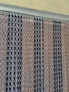 Cortina de cadenas anti insectos para puertas de color negro y cobre