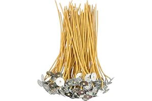 EUPNHY 100 PCS 6 inch Thick Hemp Wicks in 3mm Diameter, Pre-Waxed by 100% Natural Beeswax & Tabbed, Beeswax Wicks for Candle 
