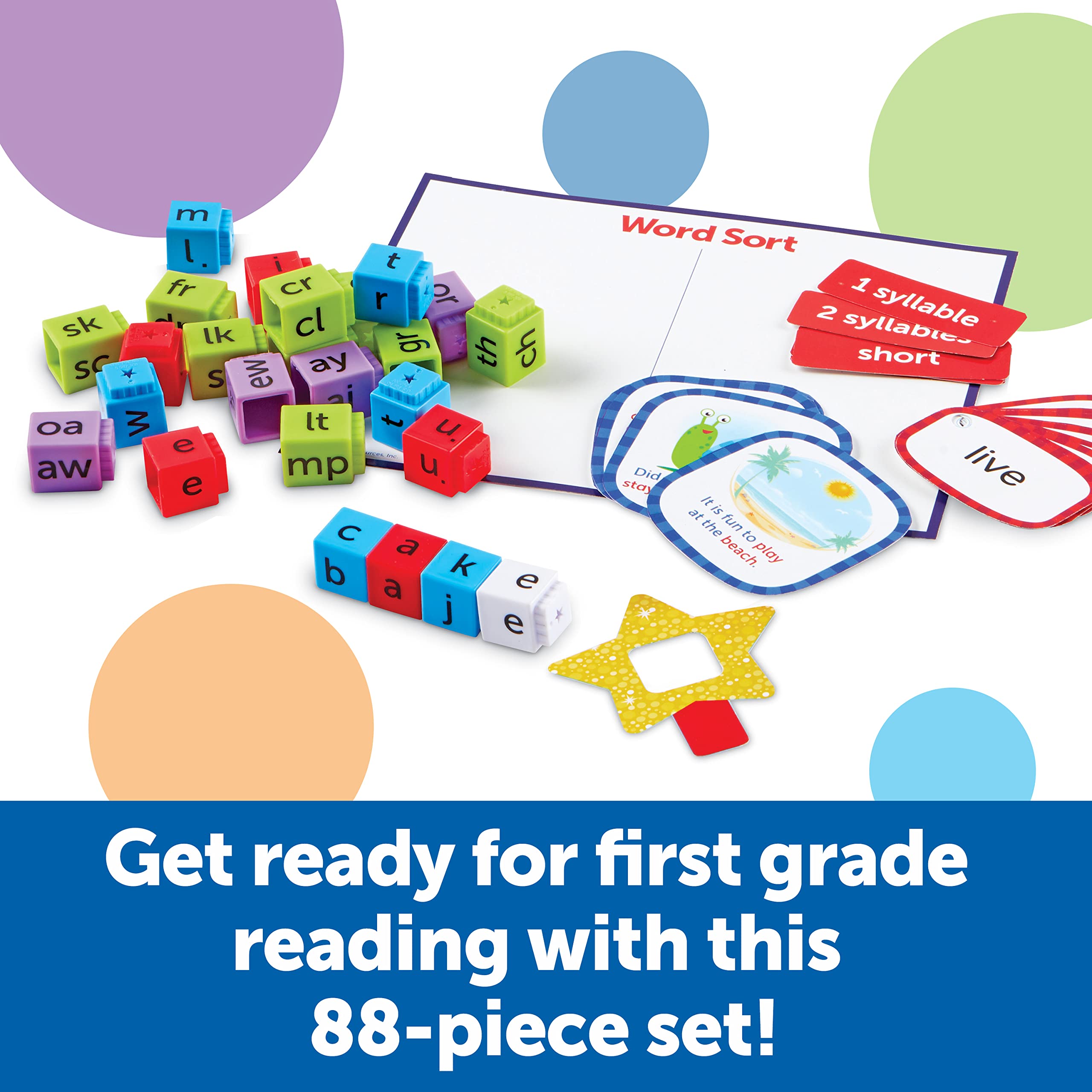 Learning Resources Skill Builders! 1st Grade Reading - 88 Pieces, Ages 6+ First Grade Learning Materials, Homeschool and Classroom Supplies, Reading Games for Kids