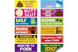 BkeeCten 12pcs Funny Car Magnet, Prank Magnetic Bumper Decals for Adult Waterproof Car Hilarious Bumper Sticker Reusable Joke Funny Bumper Warming Sign for Car Truck Vehicle