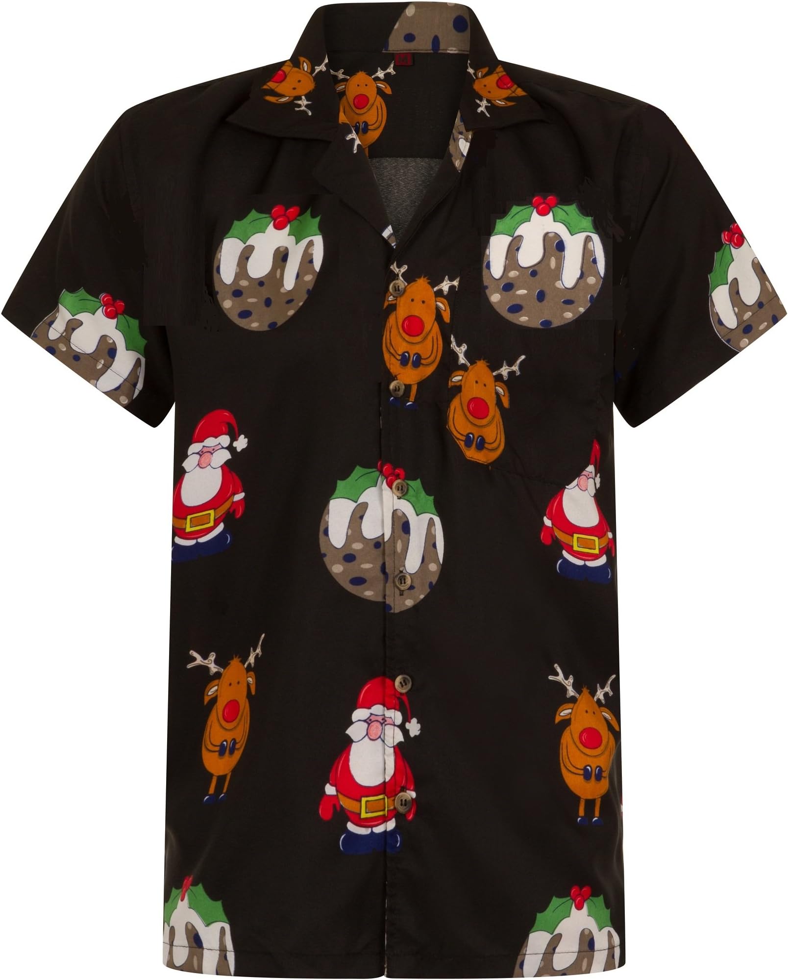 OE Menswear Christmas Hawaiian Shirt Mens Santa Loud Hawaii Reindeer Xmas Tree Party S-4XL