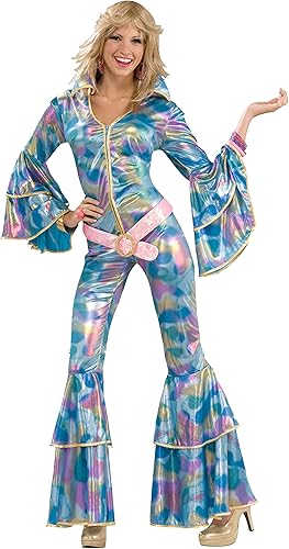 Amazon ディスコ 70年代 ジャンプスーツ 青 コスチューム 大人女性用 Disco Mama 並行輸入品 コスプレ 仮装 通販