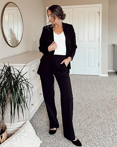 luvamia Piece Outfits for Women Dressy Long Blazer Jackets High