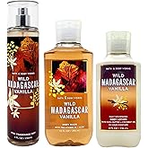 Bath & Body Works Wild Madagascar Vanilla Set, Body Lotion 8 Oz, Shower Gel 10 Oz & Fragrance Mist 8 Oz