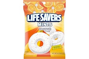 LIFE SAVERS Orange Mints, Individually Wrapped, For Snacking, Sharing, Office Parties, and Pantry Stocking, 6.25 oz (12 Hard Candy Bags)