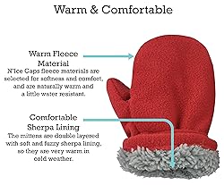 N'Ice Caps Baby Toddler Mittens Kids 2 Pairs Fleece