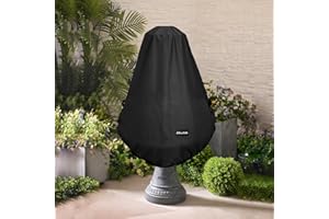 ANartcle Outdoor Fountain Cover D 32"x H 38",600D Waterproof Heavy Duty Outdoor Fountain Covers,Garden Fountain Statue Protective Cover,Black