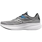 Saucony Men's Ride 15 Sneaker, Alloy/Topaz, 10 Wide