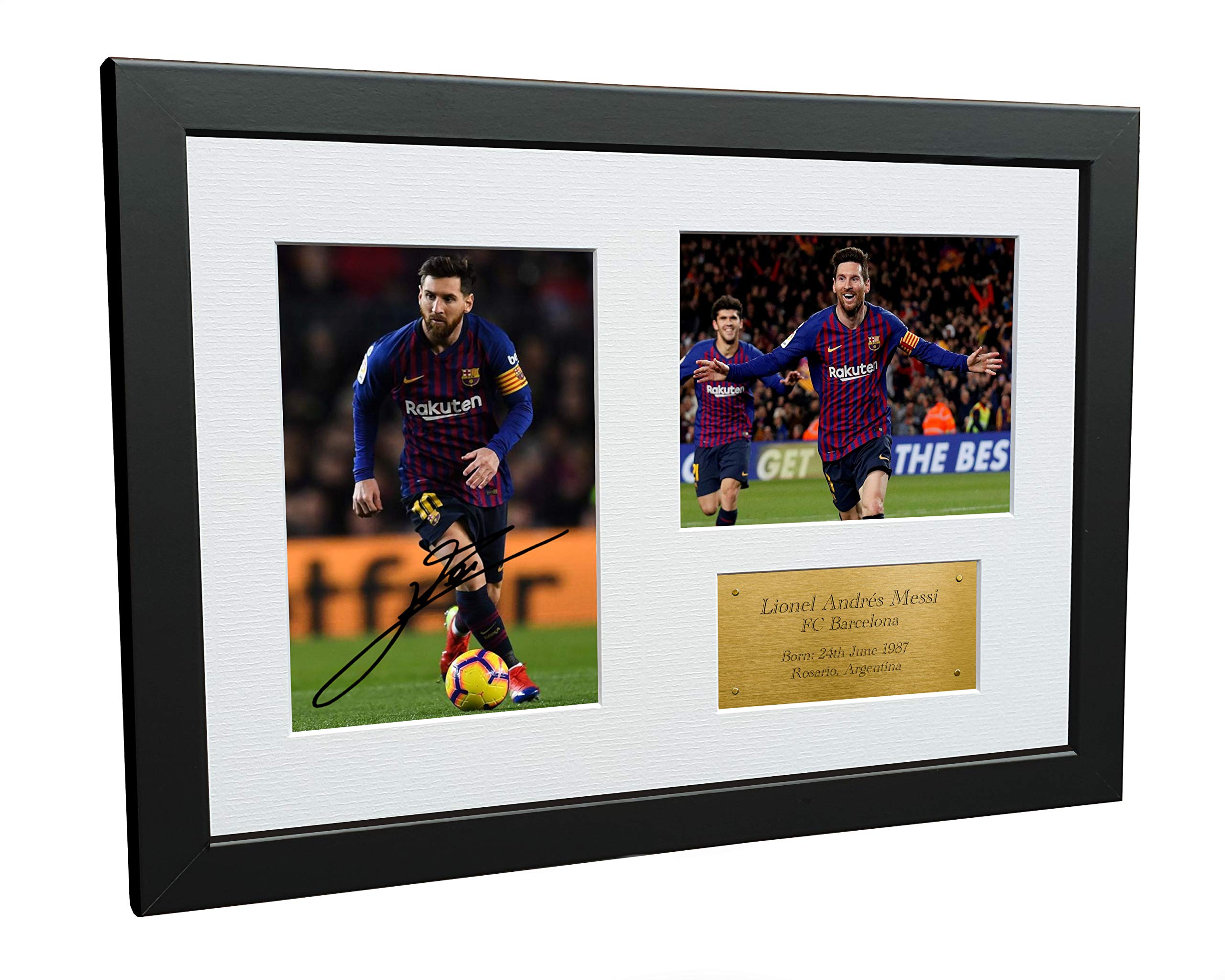 Kitbags & Lockers 12x8 Lionel Messi FC Barcelona Signed Autographed Photo Photograph Picture Frame Soccer A4 Gift