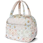 WOBAGMEN Quilted Lunch Box for Women,Lunch Box for Teen Girls,Cute Floral Lunch Bags for Work, School,Office,Picnic,Travel (coloful floral)