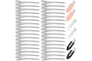 40 Pcs Hair Clips Women Styling, Alligator Metal Hair Clips, Hair Pin Curl Rollers Clips, 34 Pcs 3.5"Duckbill Sectioning Hair Clips and 6 Pcs 2.3"No Crease Clips