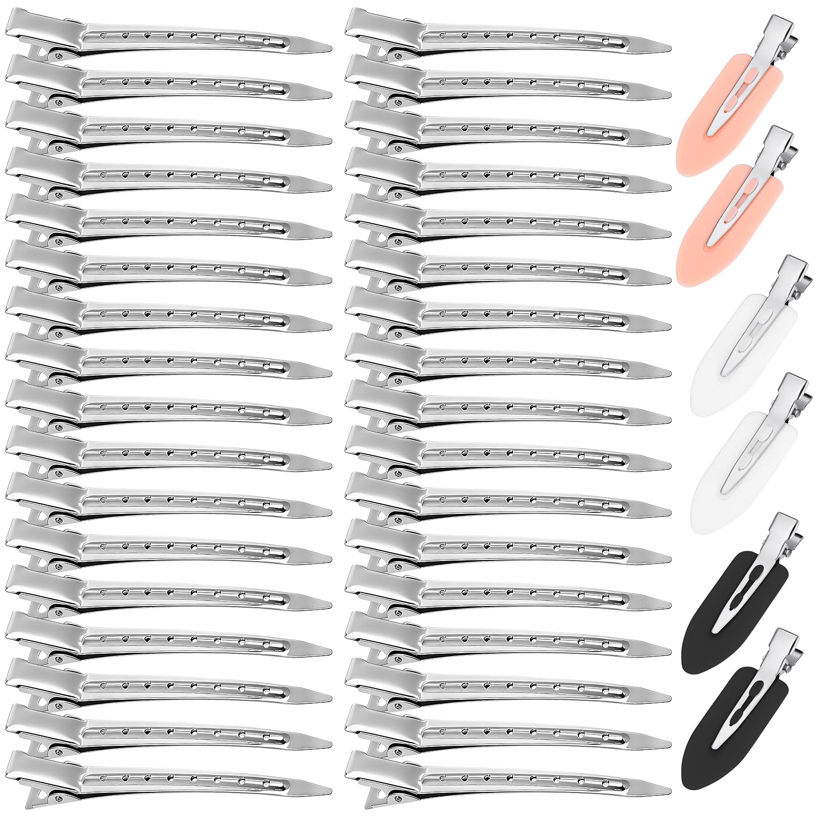 Photo 1 of 40 Pcs Hair Clips Women Styling, Alligator Metal Hair Clips, Hair Pin Curl Rollers Clips, 34 Pcs 3.5"Duckbill Sectioning Hair Clips and 6 Pcs 2.3"No Crease Clips