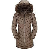 Bellivera Women's Winter Thickened Quilted Puffer Jacket Zipper Pockets Bubble Coat with Removable Hood and Faux Fur Collar