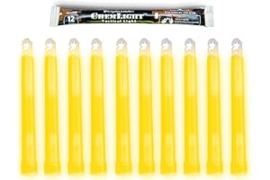 Cyalume ChemLight Military Grade Chemical Light Sticks, Yellow, 6-Inch Long, 12 Hour Duration (Pack of 10)