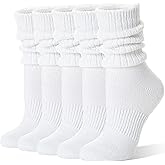 Womens Slouchy Boot Socks Winter Warm Cozy Slouch Scrunch Fuzzy Fluffy Crew Socks 5 Pairs