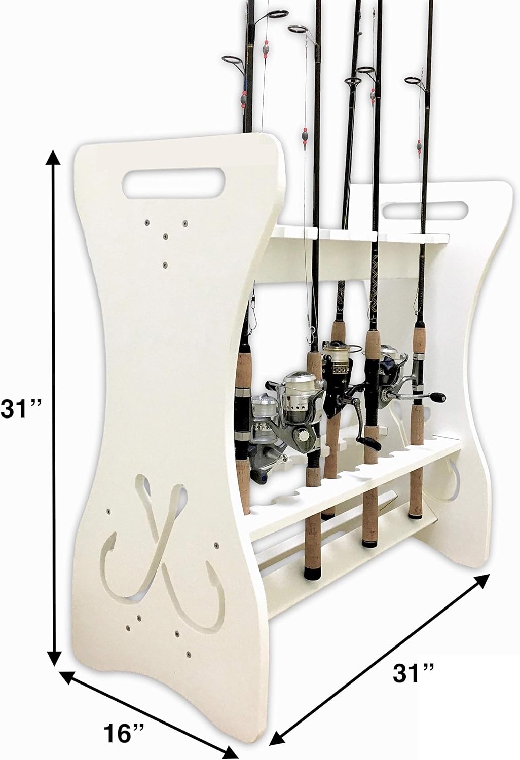 StoreYourBoard Fishing Rod Storage Rack, Holds 24 Fishing Rods and Reels, Weatherproof, Indoor and Outdoor Storage Stand: Home Improvement